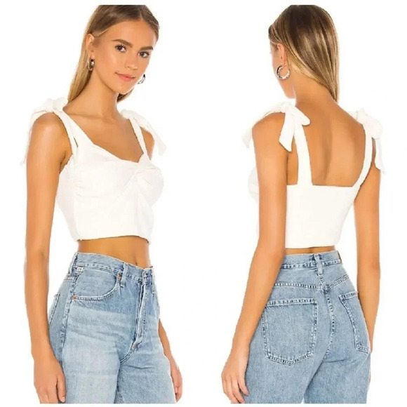 superdown Tops - superdown jules tie strap top in white size small NWT new